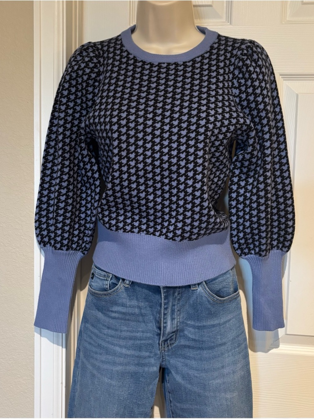 Philosophy Houndstooth puff sleeve Sweater